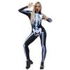 European and American new skeleton 3D digital printing cosplay Halloween jumpsuit women's trendy tights