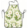 1pc White Floral Botanical Print Apron, Durable And Easy To Clean, Adjustable Waistband, Polyester Material, for Kitchen Cooking, Gardening, Orchard P