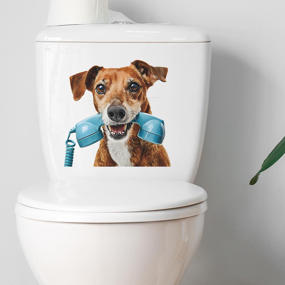 Fun-m159 Aufkleber mit Welpen-Motiv, für Badezimmer, Toilette, Toilette, Heimdekoration