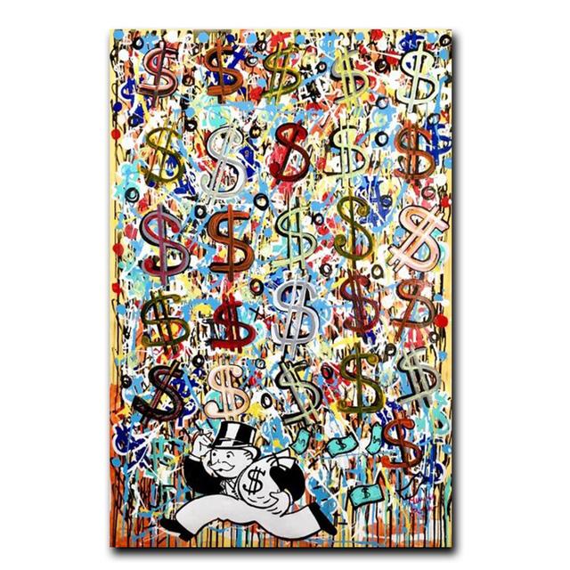 Modern Graffiti Street Panda Art Kiss of Victory Canvas Painting Wall Art Pictures Posters and Prints for Living Room Home Decor No Frame