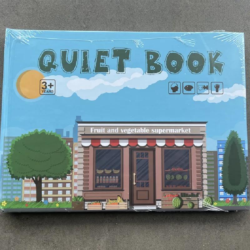 Opptatt Bok Montessori Baby Stille Bok Tidlig Læring Utdanning Utvikling Leke Barn Leke Lim Inn Matchende Spill Babyleker 2 År