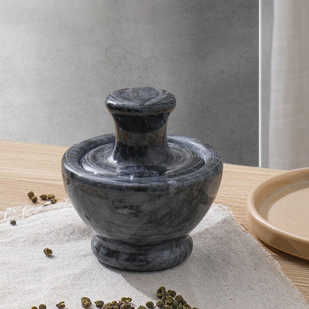 Mushroom Pestle Garlic Grinder Retro Spices Mill Multi-functional Herbs Grind Bowl Kitchen Utensil