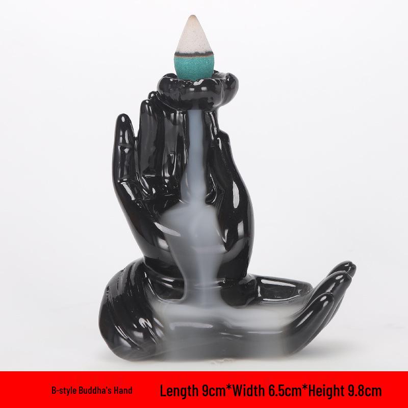 Multiple Styles Ceramic Backflow Incense Burner for Home, Office, Tea Room, with Backflow Incense Cones
