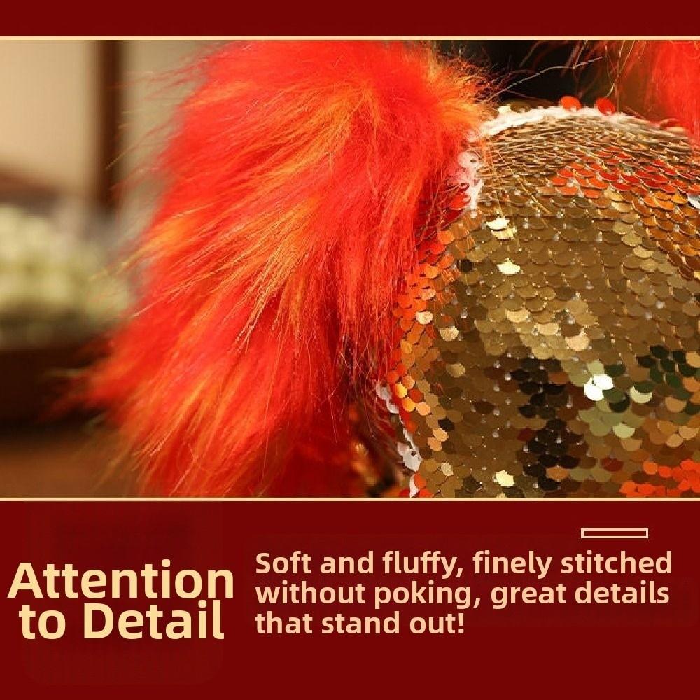 Colorful Sequined Horse Plush Doll Creative Cartoon Steed Doll Zodiac Pony Figurine  Festive Decor