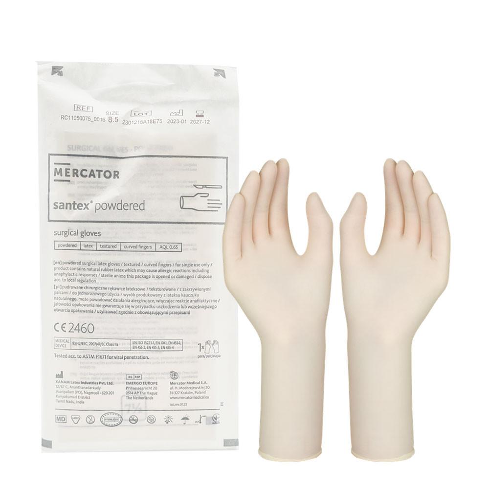 Mercator Santex Powdered 8.5 Latex Surgical Gloves Sterile 1 Pair