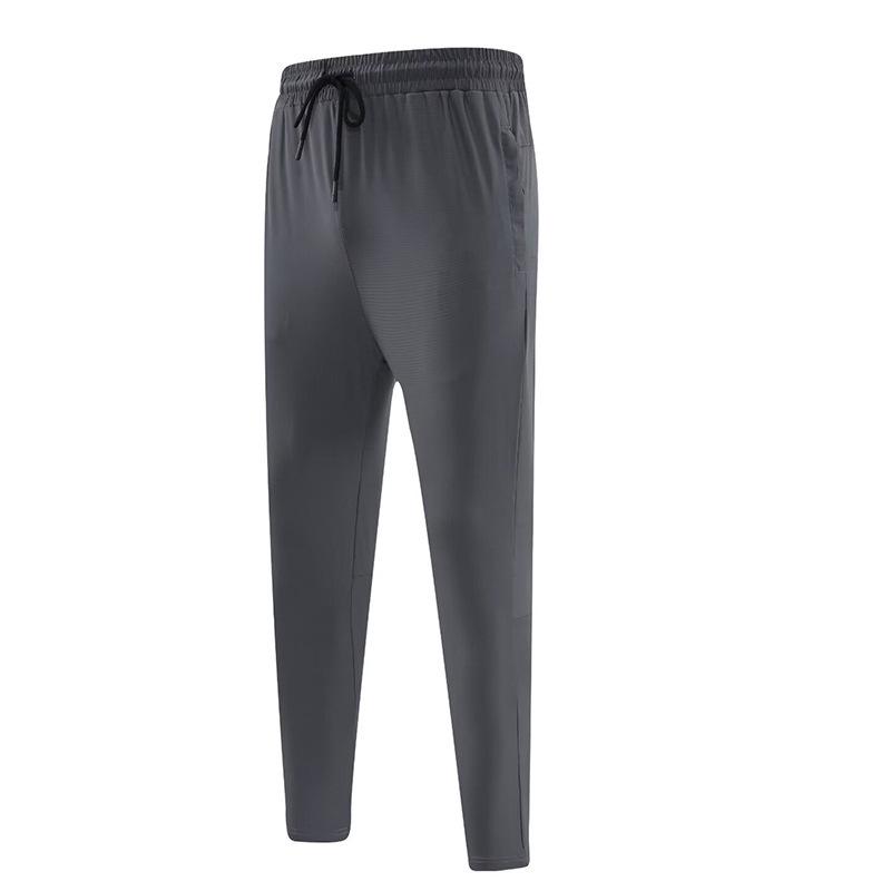 2024 Men's Summer Ice Silk Tapered Sports Pants: Breathable, Loose-Fit for Running & Fitness.