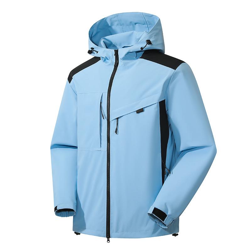 Outdoor Hooded Charging Clothes Men's Tooling Jackets, Spring and Autumn Men's and Women's Windproof and Waterproof Hiking Suits