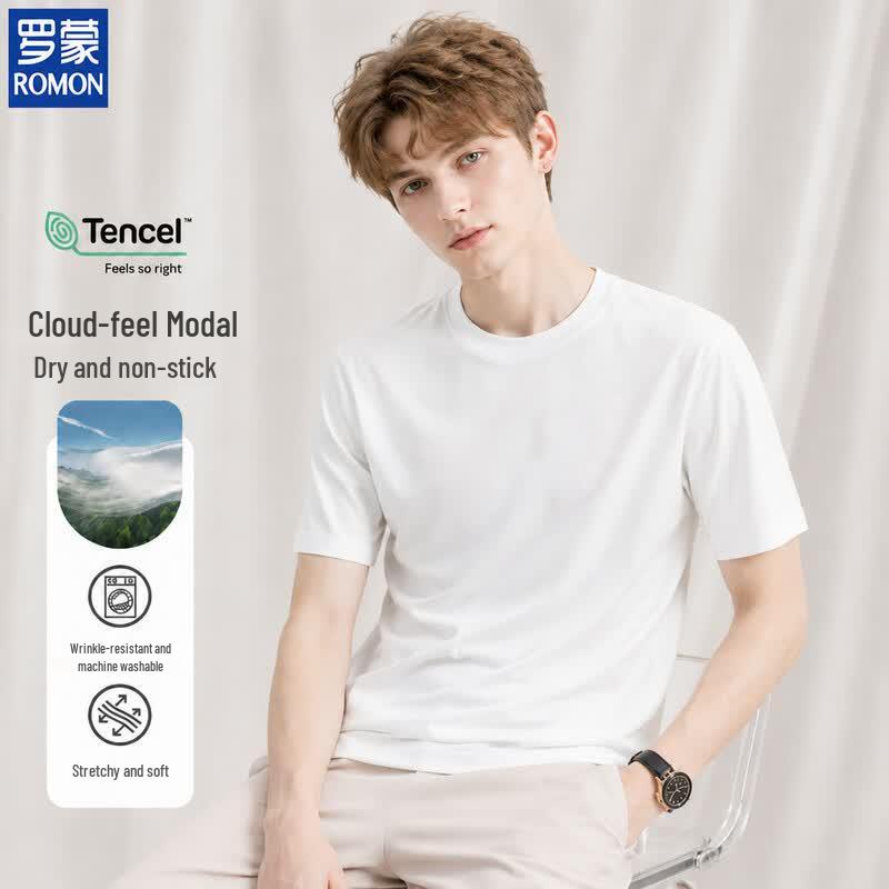 ROMON Men s Breathable Modal Blend Short Sleeve T-Shirt 170/110 белый