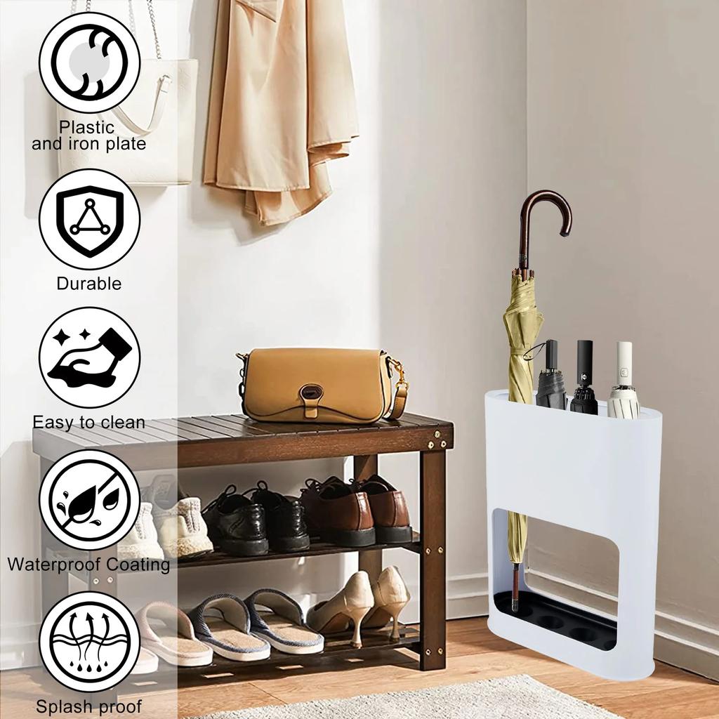 Umbrella Stand Rack Fits 4 Umbrellas Holder with Heavy Duty Metal Iron Panel Umbrella Stands with Non-Slip Soft Cushion