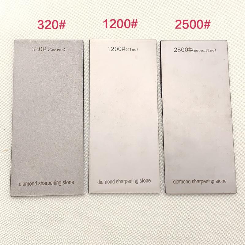 

Diamond Sharpening Stone for Kitchen Knife, Apex Edge Blade, Mirror Reflection Whetstone Bar, Non-Slip Base 320/1200/2500 Diamond