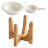 1Set Bamboo Essential Oil Burner Ceramic Tealight Wax Melt Warmer Decorative Aroma Diffuser Holder for Home Yoga Spa