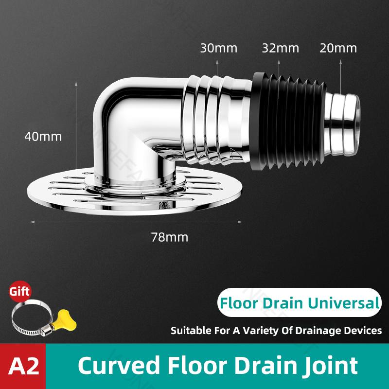 Washing Machine Drainage Pipe Floor Drain Sealing Connector Bathroom Sewer Anti Overflow Special Connector Stainless Steel