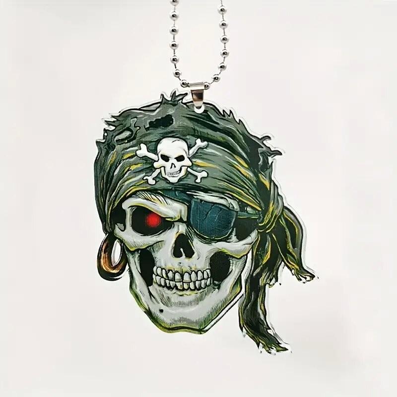 Pirate Inspired Retro Acrylic 2d Car Interior Decor Hanging Pendant Unique Keychain Accessory