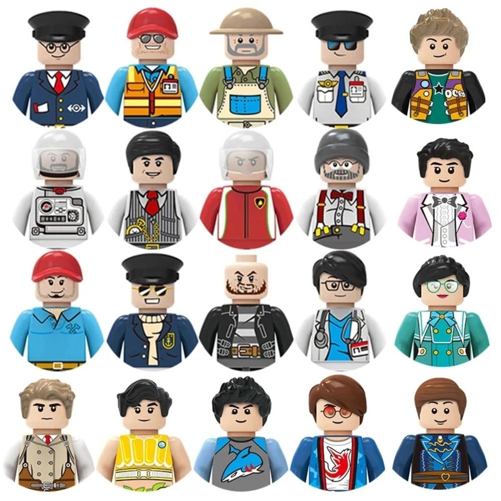 Stadsfiguren Actiefiguren Bouwstenen Politieagent Leraar Brandweerman Beroep Mini Figuur Poppen Stenen Set Kinderspeelgoed