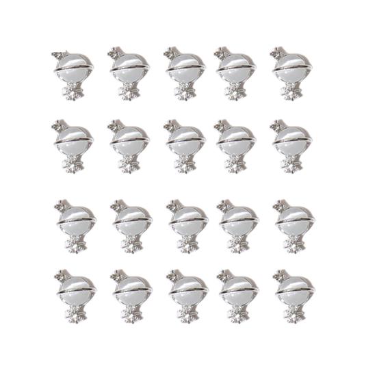 Yousheng 20Pcs Nail Ornaments Creative Shape Rust-proof Alloy Love Heart Nail Ornaments Bow-knot Manicure Jewelry Beauty Supplies