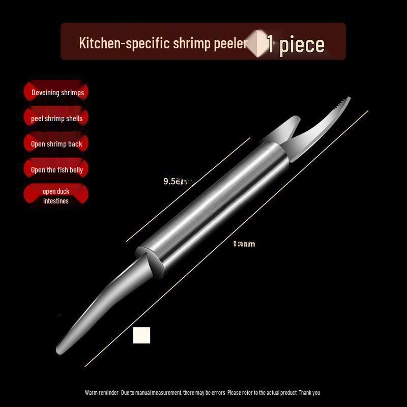Stainless Steel Shrimp Line & Shell Peeler – 2-in-1 Back Opener & Remover Knife for Home Use