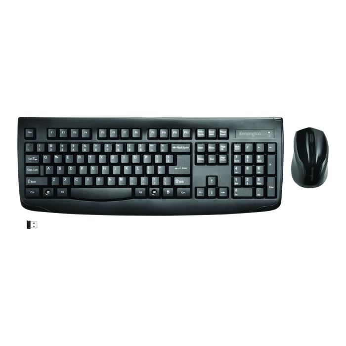 Kensington Pro Fit Low-Profile Wireless Keyboard and Mouse Combo - 2.4 GHz - Black