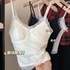 Fleece thickened thermal sling vest women's autumn and winter beauty back suit with bottoming shirt with chest pad lace top