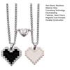 2Pcs Couple Necklace Heart Charm Magnetic Suction Shiny Finish Necklace Valentine Day Anniversary Jewelry Gift