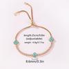 Gold Plated Clover  Pull Adjustable Bracelet Dainty  Flower Bangle Elegant Jewelry Gift For Women