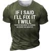 Fashionable Letter Pattern 3D Printed Men's T-shirt, Summer Nostalgic Retro Short Sleeved Top, Casual and Comfortable O-neck Clothing
