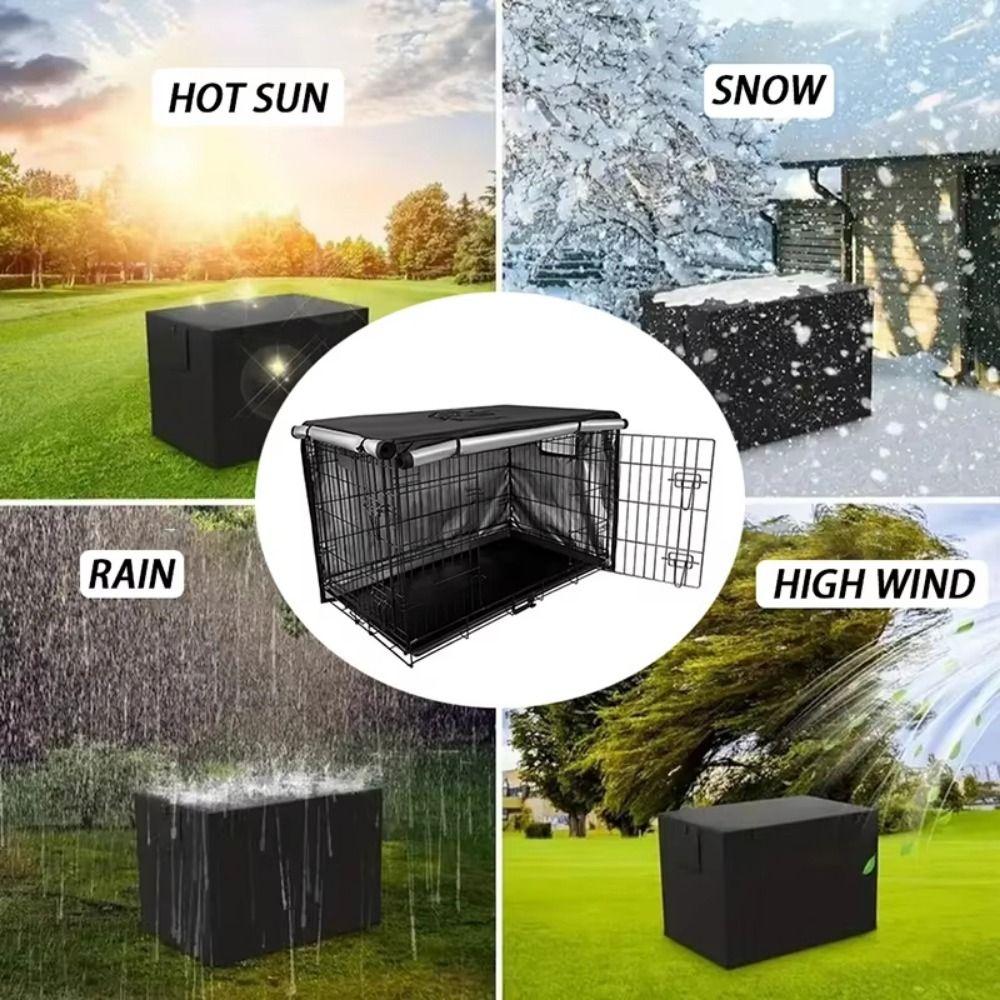 Oxford Cloth Dog Cage Cover Thickened Warm Rainproof Case Wire Crate Sun Covers  Wire Cages