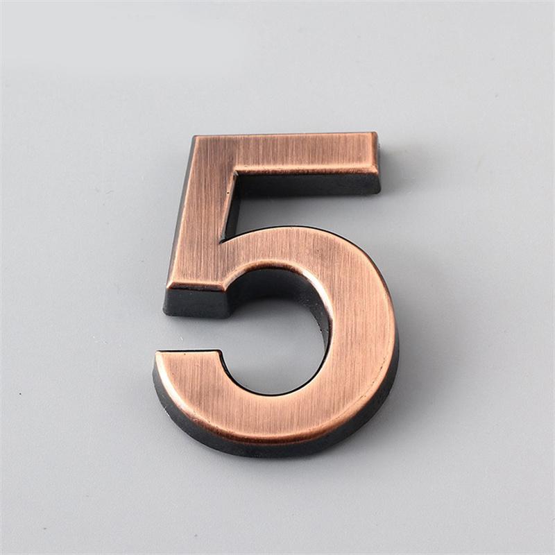 Spot Supply Numbering Digital 5cm Bronze Stereo Word Door Head Hotel House Digital Label
