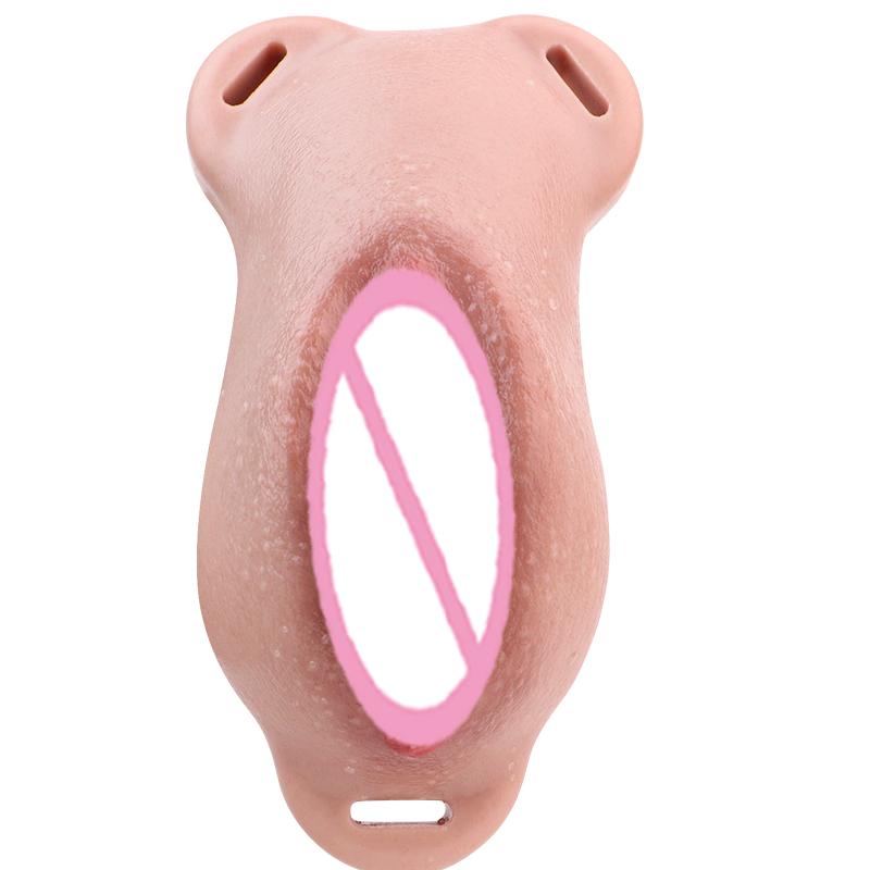 FAAK Silicone Chastity Cage Penis Cover Insertable Vaginal Pant Discreet Daily Wear Chastity Device Realistic Clitoris Wholesale