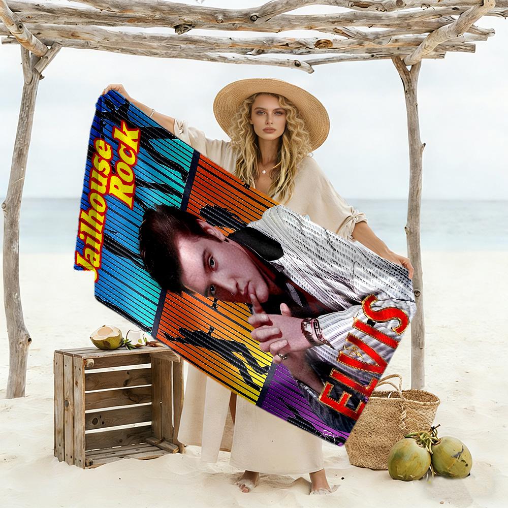 Elvis Presley Strandtuch für Strandreisen Tragbar Bedrucktes Strandtuch Outdoor-Accessoire Geburtstags-/Weihnachtsgeschenk