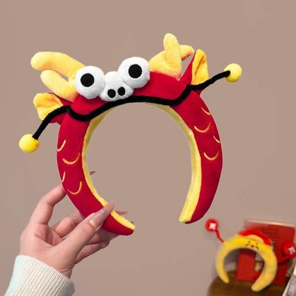Cartoon Funny Hair Hoop God of Wealth Face Washing Hair Hoop New Year Plush Headband Children
