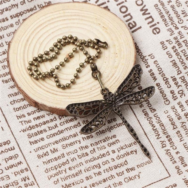 Decorative Ceiling Fan Pull Chains Set Of 2 With Dragonflies and Butterfly Ornaments Accessory for Lighting Fixtures