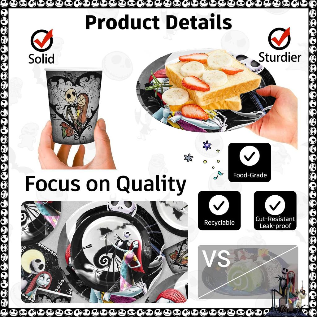 145pcs Movie Christmas Party Decorations Include Tableware Set Banner Hanging Balloon Tablecloth Cake Topper Cupcake Toppers, for Kids and Adults