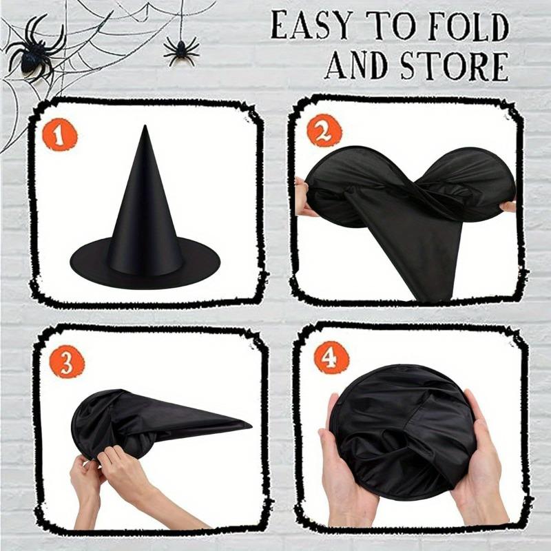 10/1Pcs Halloween Witch Hat Halloween Ball Party Wizard Hat Hanging Caps Decoration Cosplay Costume Accessory Black and White