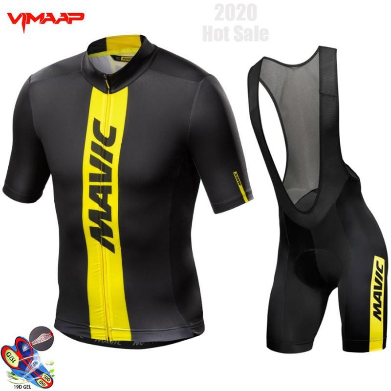 Completo da Ciclismo a Maniche Corte Mavic Set di Bretelle Abbigliamento da Strada Uomo