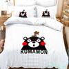 3D Print Kawaii Cartoon Comics Kumamon Bedding Set Double Twin King Duvet Cover Comforter Pillowcase Boys Girls Adults Bedroom