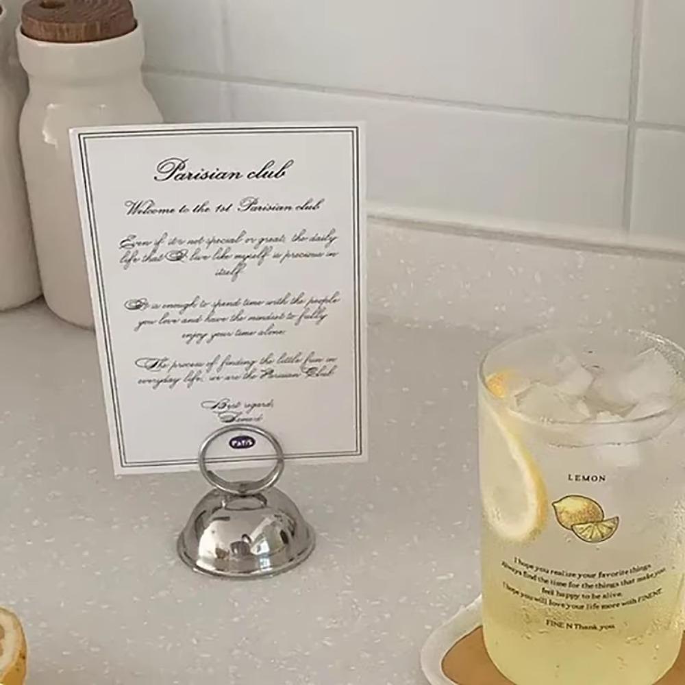 Stainless Steel Message Card Clip Desktop Photo Place Stands Card Holder  Home Office Accessories