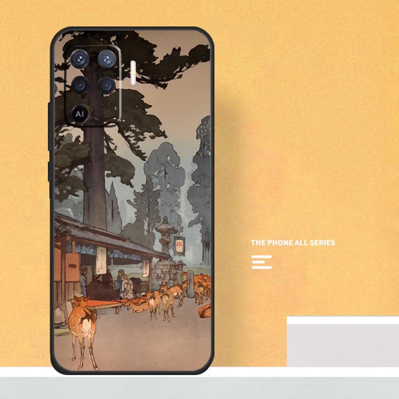 Japanese Style Ukiyo-e Art Case For Oppo A18 A38 A58 A78 A98 A5 Pro A6 A15 A54 A74 A94 A17 A57 A80 A60 A40 A16 A76 A96