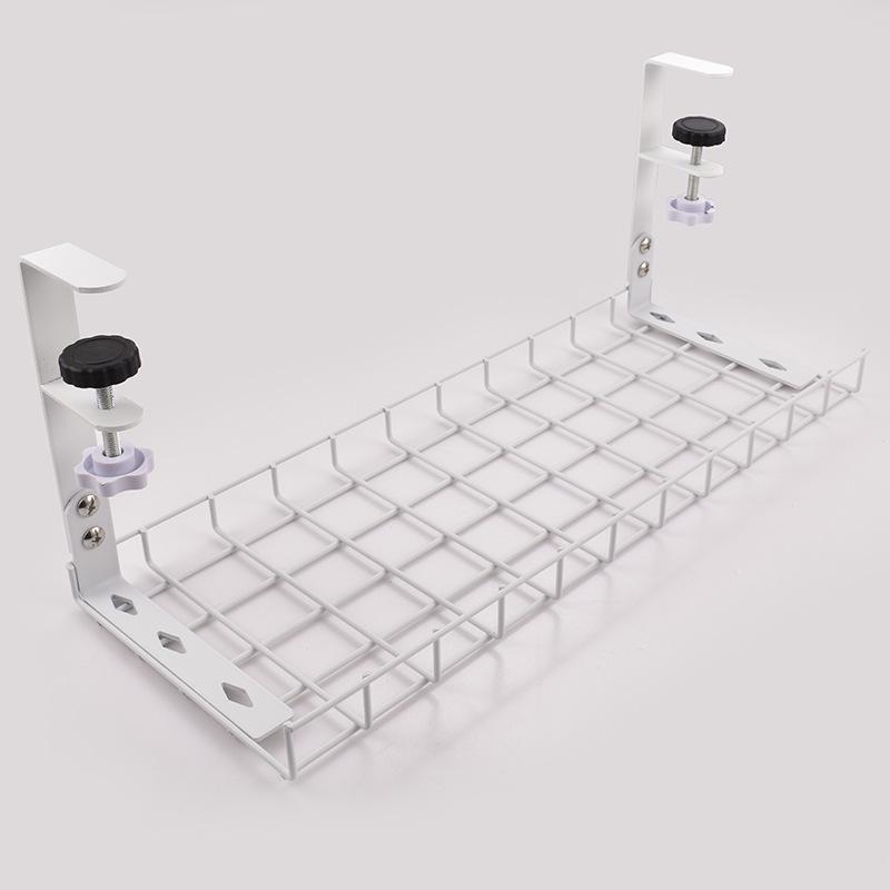 Under-Desk Cable Management Tray & Power Strip Organizer