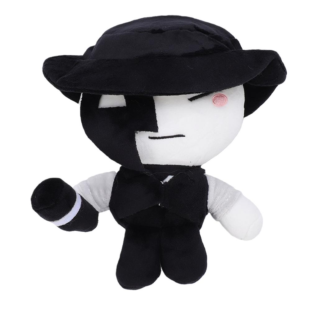 7.9 Inch Artful Plush Soft Stuffed Game Collectible Doll Black White Gaming Character Stuffed Plush Toy