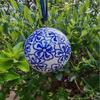 Blauer und weißer Jingdezhen Keramikkugel-Anhänger - Auto- und Weihnachtsdekoration.