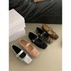 Fashion Leopard Print Women's Mary Jane Shoes Fashion Bow Flat Shoes Retro Style Women's Soft Soled Ballet Shoes