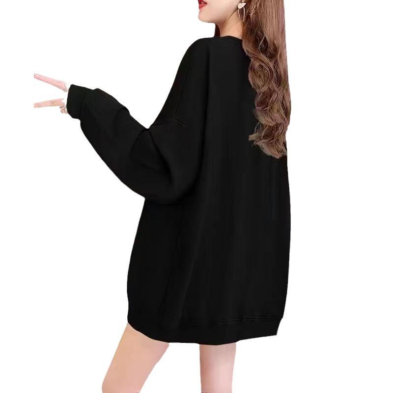 Douyin-Inspired Loose Round Neck Long Sleeve Autumn Hoodie - Korean Style Women's Fashion