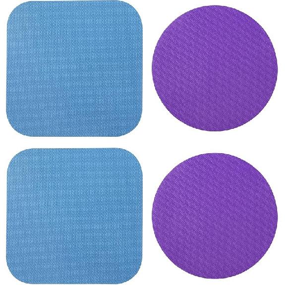 4pcs Jar Opener Gripper Pads, Rubber Jar Grippers Multi-function Jar Opener for Seniors with Weak Hands Kitchen Coasters (Green, Purple)