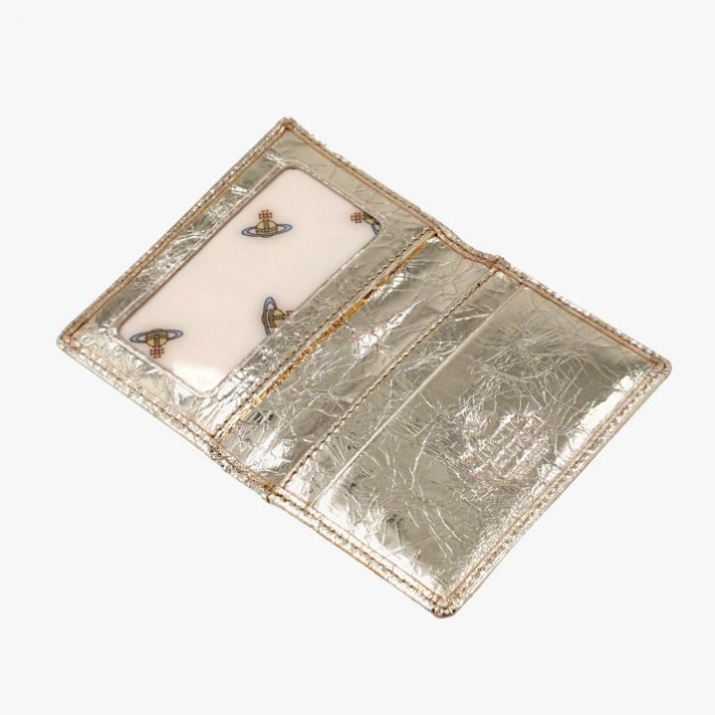 Vivienne Westwood Metallic Crinkle Cardholder 5402000pu L00a7 R401