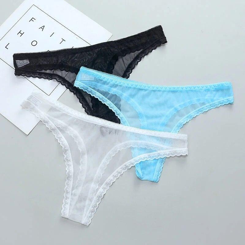 Sexy Women's Panties Lingerie G String Thongs Lace Underwear Female Perspective Women's Thong Sheer Panties Transparent Knickers