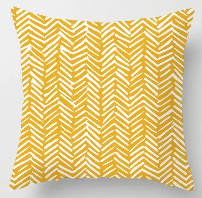 Yellow Pattern Pillowcase Office Living Room Home Pillowcase Car Ornaments