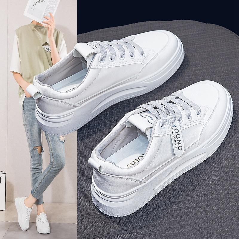 Little white shoes women's spring new women's shoes soft soles are not tired and versatile students platform shoes sports and leisure board shoes