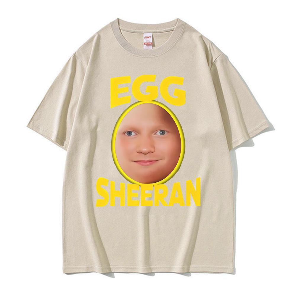 Lustiges Ed Sheeran Ei Fan Muster T-Shirt 2025 Sommer Herren Damen Gothic Super Humorvolles Baumwoll-T-Shirt Street Wear