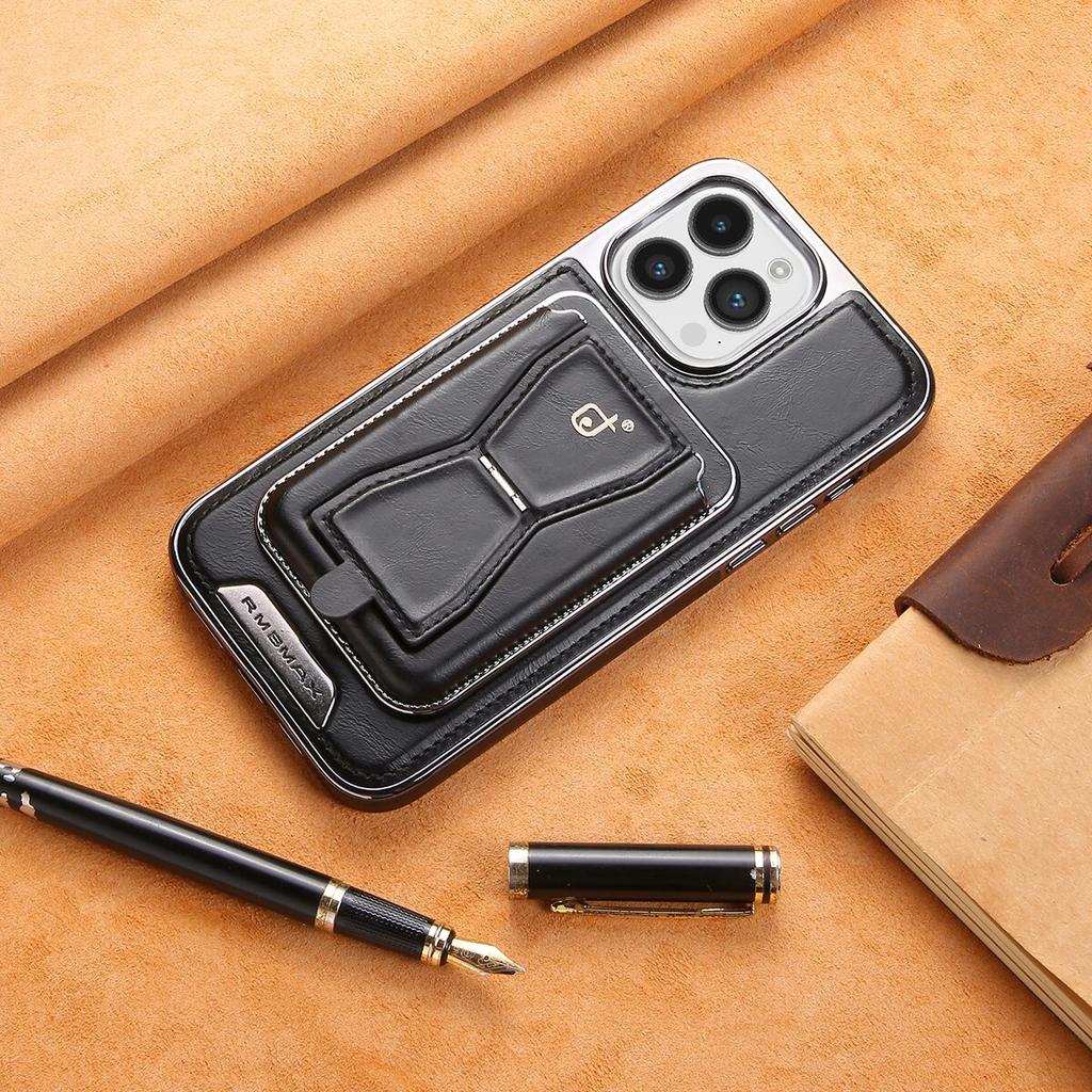 2 In 1 Magnetic Card Holder Leather Magsafe Phone Case for IPhone 14 12 13 15 Pro Max 15Plus Bank Card Wallet Shockproof Cover