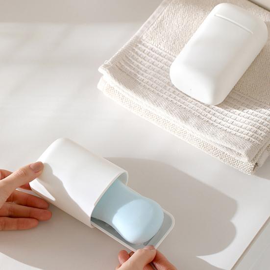 Soap Bar Holder Dish Container Leak-proof Universal Fit Detachable Portable Travel Size Soap Case with Lid